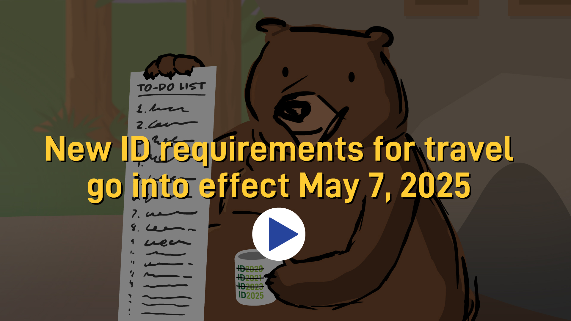 Bear holding a checklist